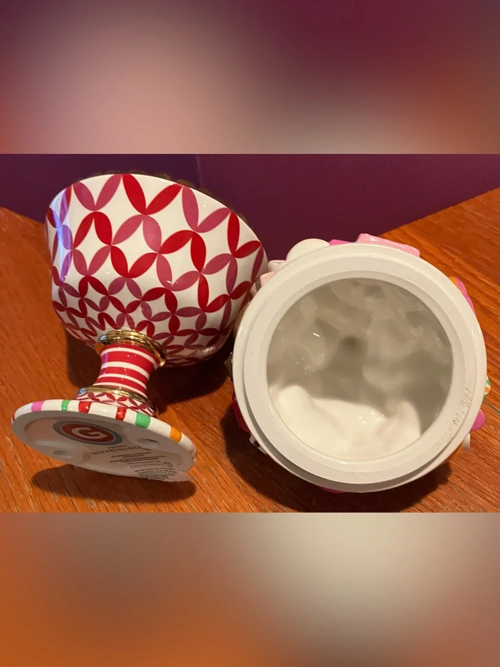 NEW w/o box Department 56 Glitterville Ceramic Candy Dish w/Lid Sugarplums Rare